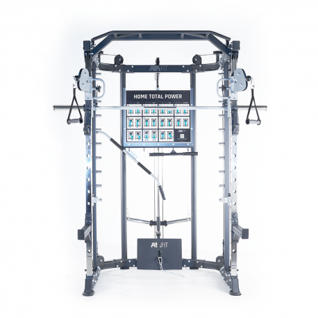 MULTISTATION GYM POWER+ VIS A VIS REGLABLE+CADRE GUIDE  PROFESSIONNEL MODÈLE NEUF
